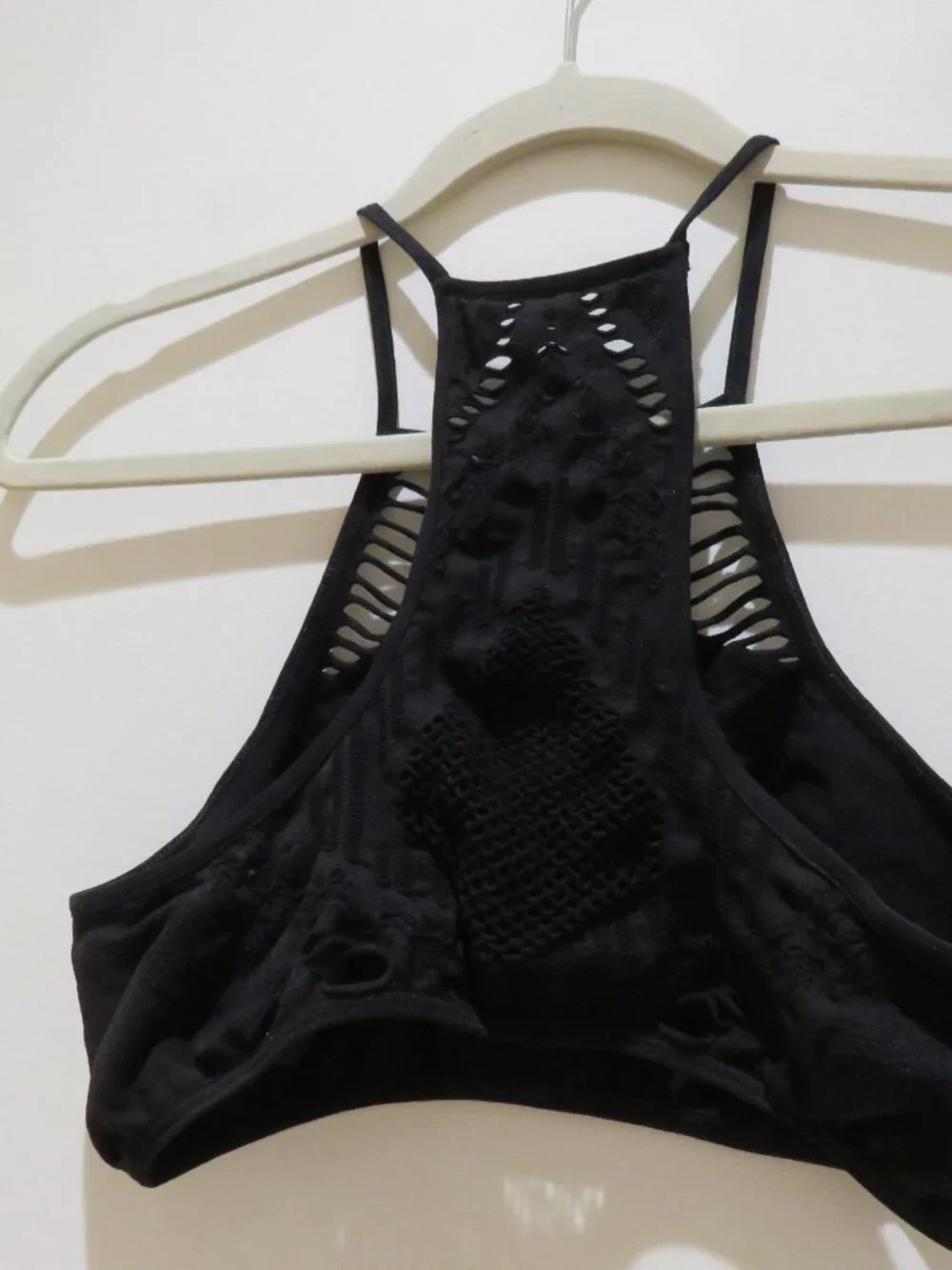 INTIMATELY FREE PEOPLE Hanalei High Neck Bralette Top in Black XS/S Whimsigoth